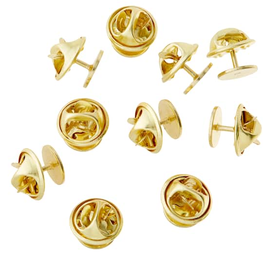 12 Packs: 10 ct. (120 total) Brass Pins with Clutch Backs by Bead Landing&#x2122;